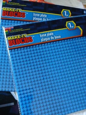 (2) Make-It Blocks Blue Base Plate. 10 Inch Square..10x10